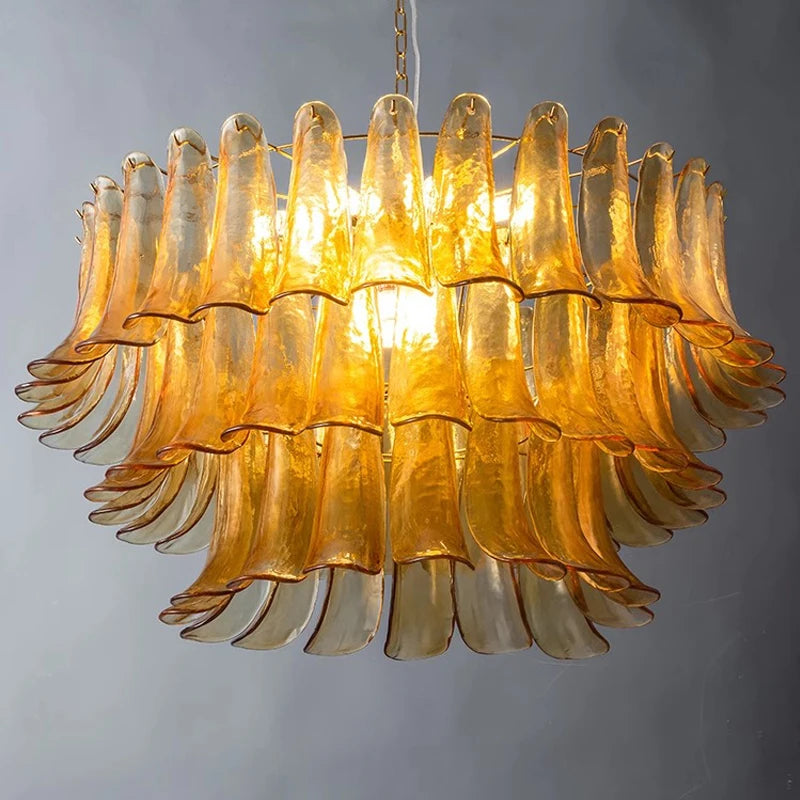AiPaiTe lustre en verre LED scandinave pour salon salle à manger chambre lustre en verre ambre vintage américain - vue 6 sur 14