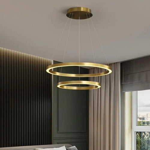 lustre led nordique circulaire pour décoration intérieure luxueuse - vue 7 sur 12