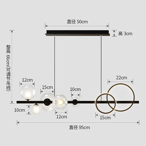 lustre moderne en verre design lumineux pour intérieur - vue 7 sur 14