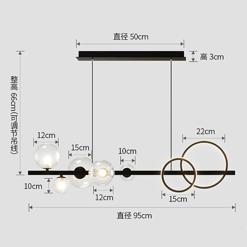 lustre moderne en verre design lumineux pour intérieur - vue 6 sur 14