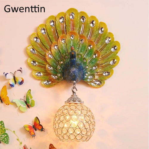 applique murale à led en forme de paon pour décoration moderne - vue 8 sur 7