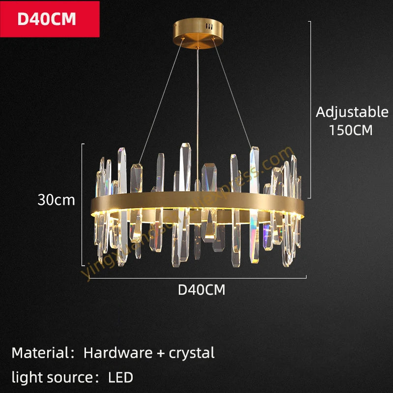 lustre en cristal à led design moderne pour intérieur - vue 11 sur 11