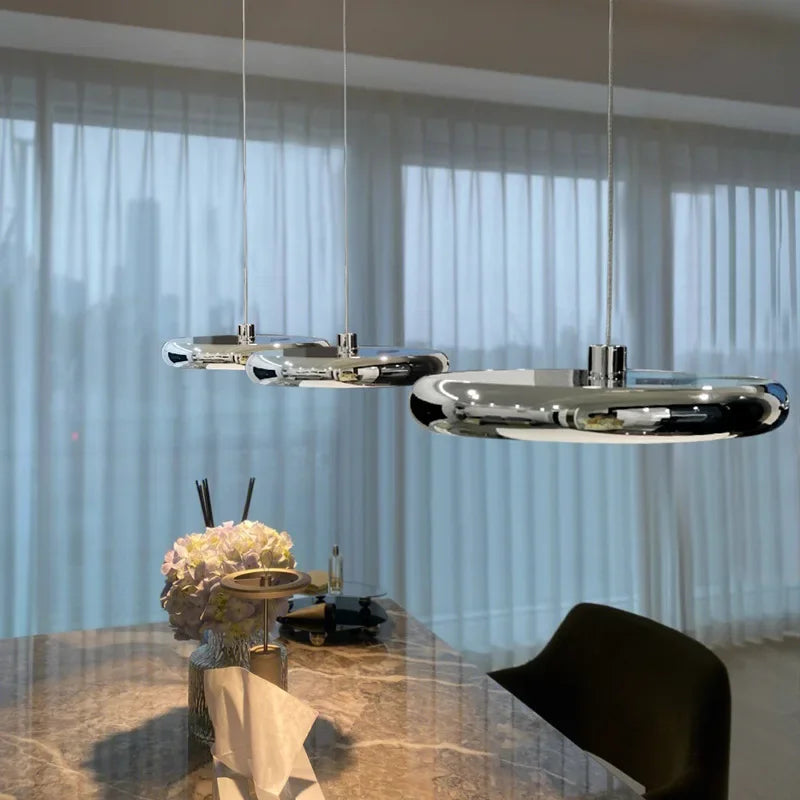 suspension led circulaire design moderne en aluminium pour intérieur - vue 1 sur 17