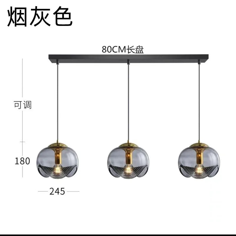 suspension ronde en verre pour restaurant bar et cuisine - vue 12 sur 15
