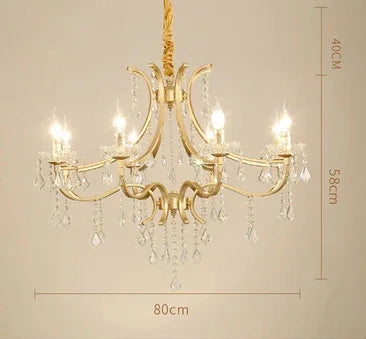 lustre en cristal moderne avec éclairage LED élégant - vue 8 sur 8
