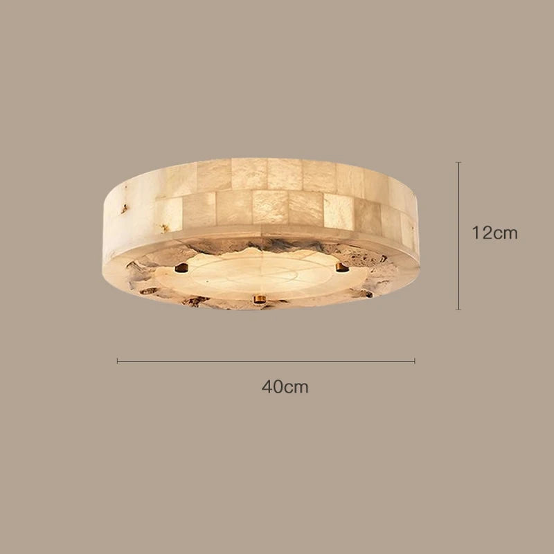Luxueux plafonnier en marbre naturel circulaire 30CM 40CM chambre salon salle à manger Grand luminaire suspendu luminaire suspendu - vue 5 sur 9