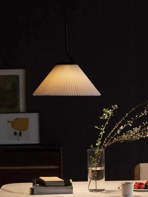 lustre nordique plissé suspension led pour décoration intérieure - vue 3 sur 7