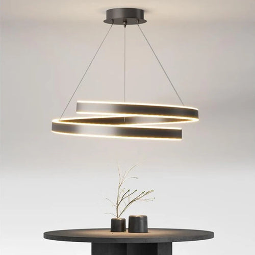 TONDI Lustre Simple Noir/Blanc adapté au Salon Salle à Manger Cuisine Lustre Rond éclairage décoration intérieure - vue 3 sur 12