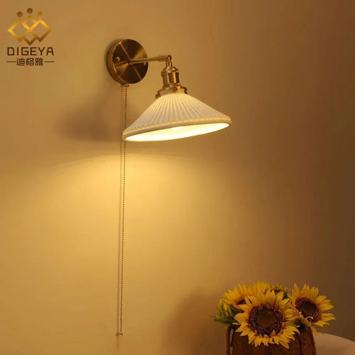 applique murale led antique avec interrupteur à tirette - vue 4 sur 10