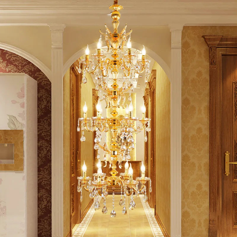 lustre en or plaqué suspension moderne en alliage de zinc - vue 3 sur 7