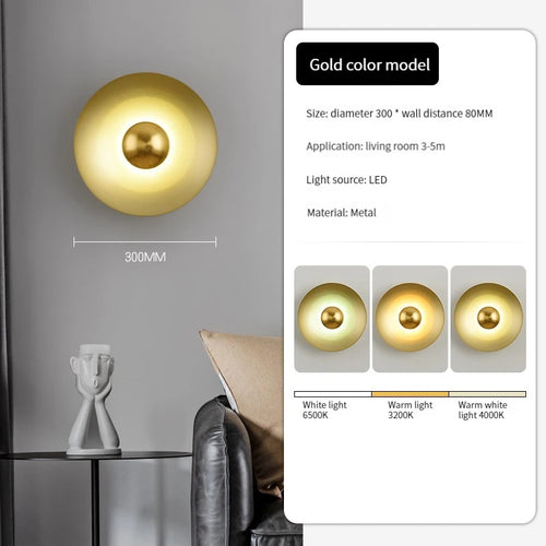 applique murale led ronde moderne pour décoration de luxe - vue 9 sur 11