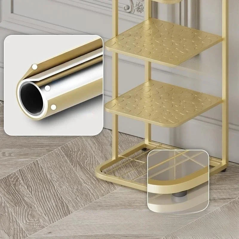 étagère à chaussures moderne en métal pour un rangement vertical élégant - vue 5 sur 12