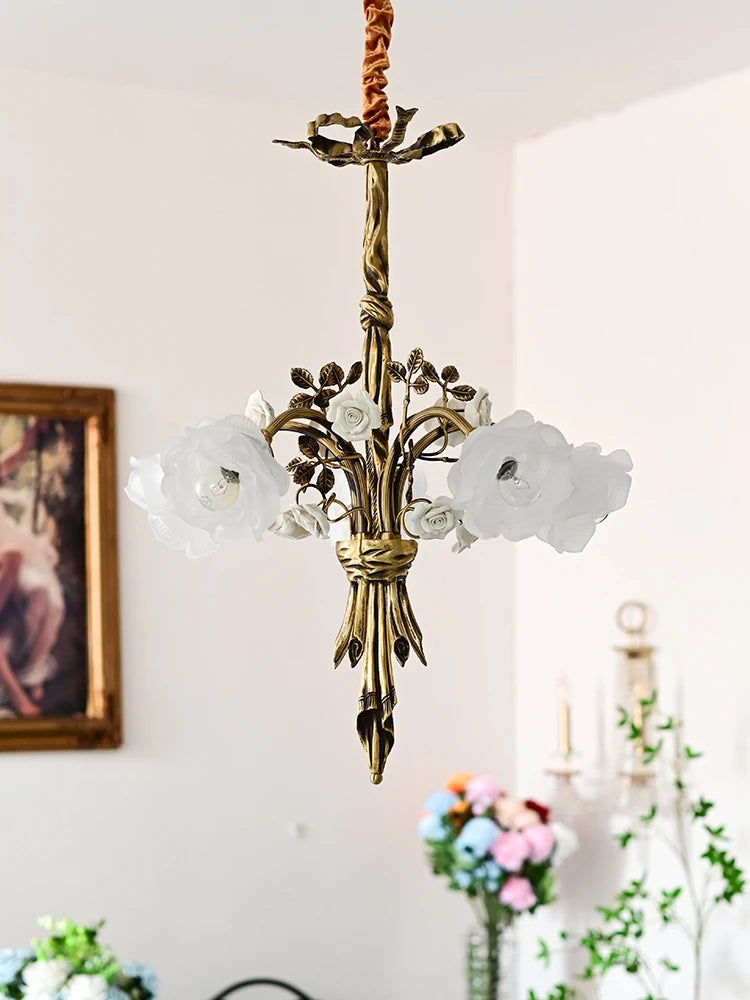 lustre moderne en cuivre pour éclairage artistique et luxueux - vue 5 sur 8