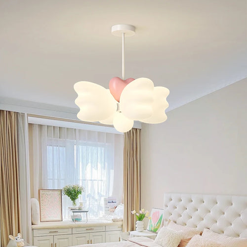 lustre créatif pour enfants avec ailes d'ange led décoratif - vue 4 sur 8
