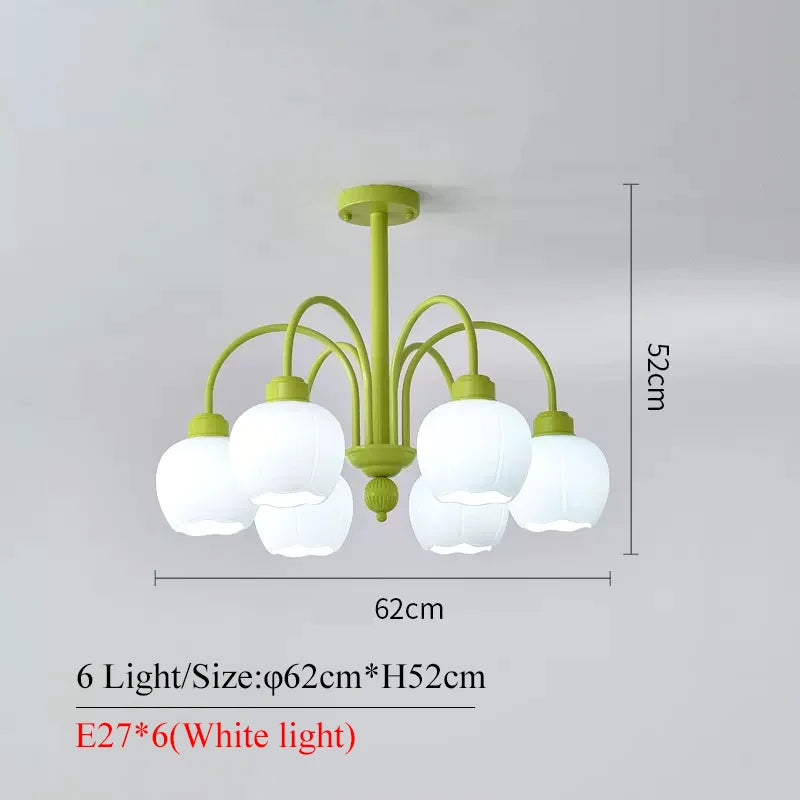 lustre moderne botimi avec 8 abat-jour en verre nordiques - vue 9 sur 13