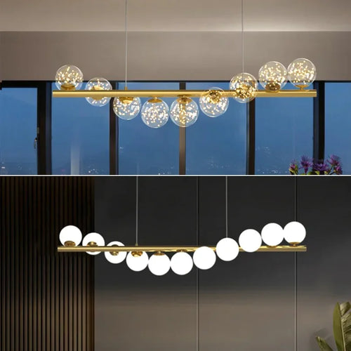 lustre moderne boule de verre éclairage de décoration suspendu - vue 2 sur 12