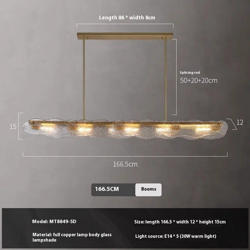 suspension moderne en cuivre et verre pour restaurant - vue 9 sur 12