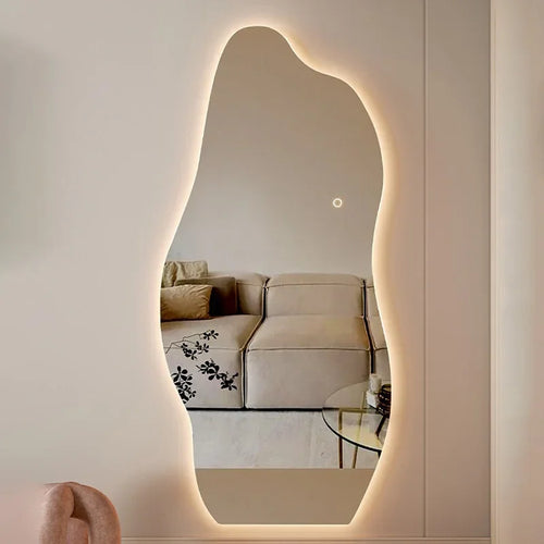 miroir lumineux décoratif style nordique irrégulier pour intérieur élégant - vue 3 sur 6