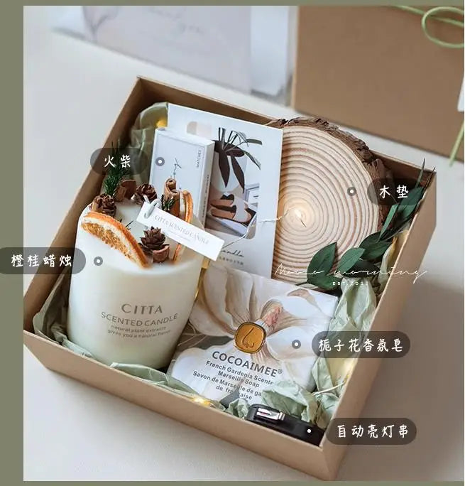 coffret cadeau bougies aromathérapie fait main pour anniversaire - vue 5 sur 7