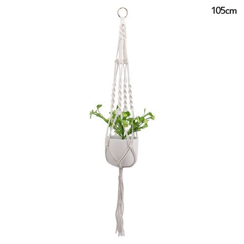 paniers suspendus en macramé pour plantes et décoration - vue 16 sur 19
