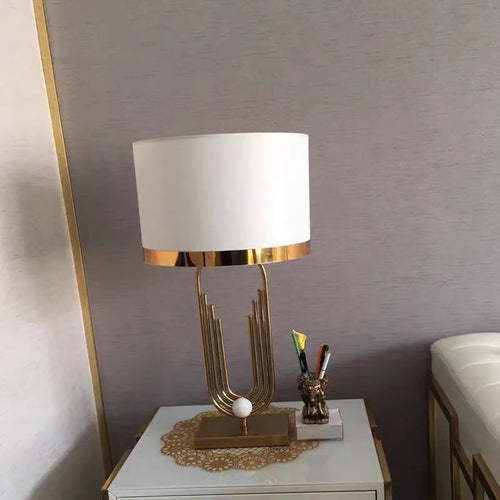 lampe à poser postmoderne en titane brossé pour décoration intérieure - vue 5 sur 7