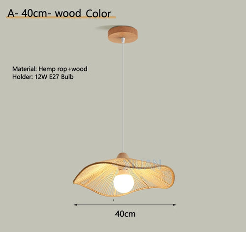 lustre suspendu wabi-sabi en corde de chanvre - vue 9 sur 24