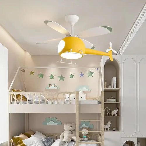 plafonnier hélicoptère ventilateur led pour chambre enfant - vue 6 sur 12