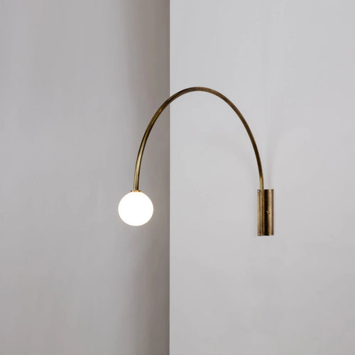 applique murale led courbée métal doré g9 - vue 3 sur 9