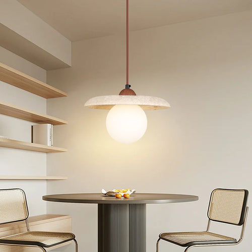 lustre led vintage avec suspension en pierre naturelle - vue 6 sur 6