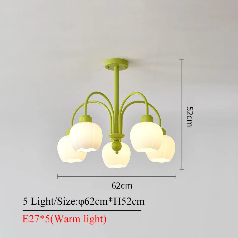 lustre moderne botimi avec 8 abat-jour en verre nordiques - vue 10 sur 13