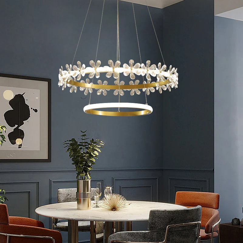 lustre cristal moderne pour éclairage tendance intérieur - vue 4 sur 7