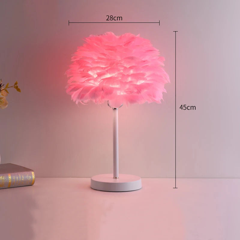 lampes de table modernes en plumes pour décoration douce et romantique - vue 10 sur 10