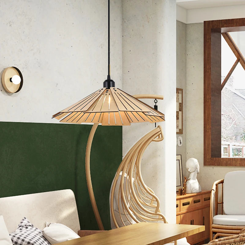 plafonnier en bois rétractable pour décoration intérieure lumineuse - vue 5 sur 18