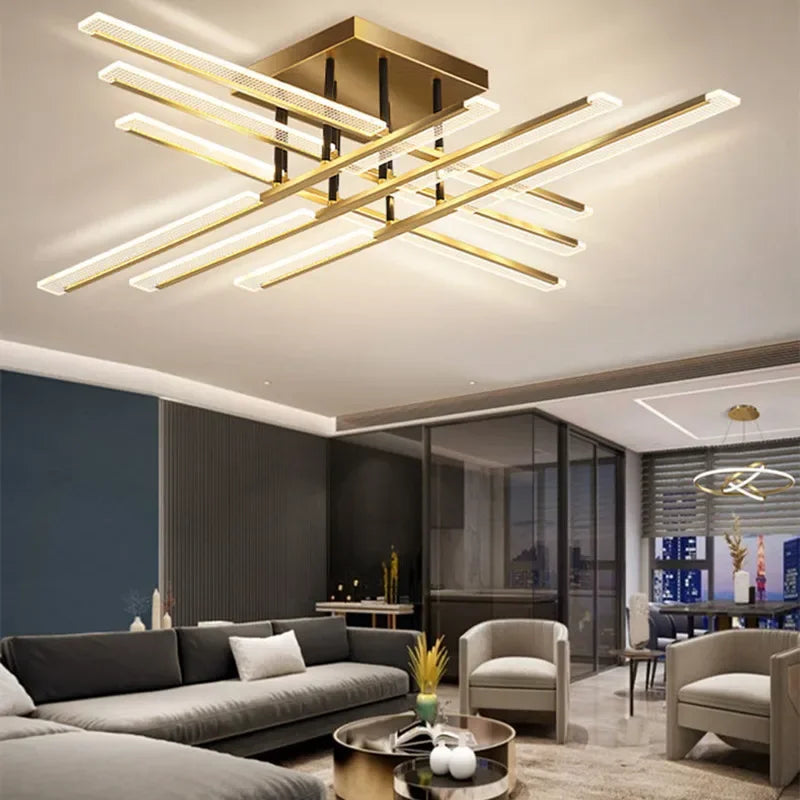 lustre acrylique dimmable moderne pour décoration intérieure élégante - vue 3 sur 12