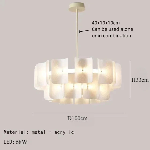 lustre moderne en acrylique style nordique lampe à LED suspendue - vue 8 sur 11