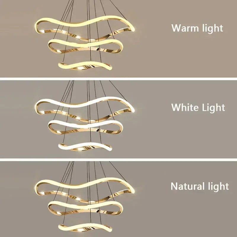 lustre led nordique suspendu décorations de luxe pour maison - vue 4 sur 9