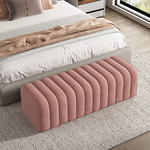 banc en velours nordique repose-pieds doux et élégant - vue 11 sur 14
