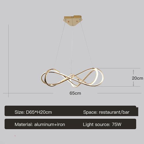 lustre led moderne avec télécommande design élégant et courbé - vue 11 sur 12