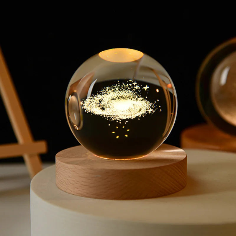 boule de cristal 3D système solaire gravé cadeau décoratif - vue 30 sur 32