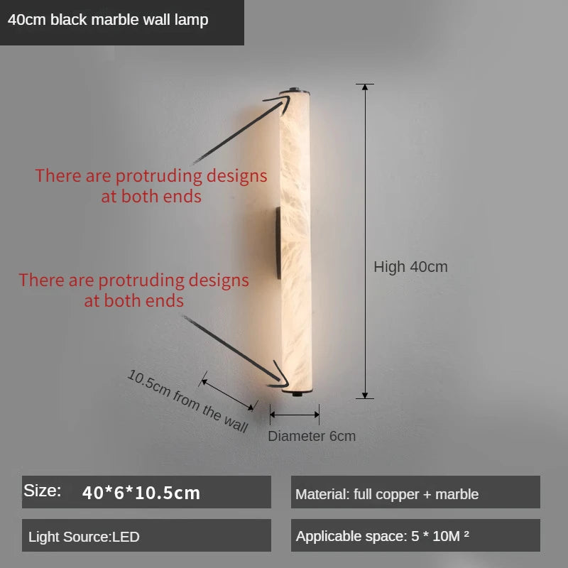 applique murale led en cuivre et marbre moderne luxe éclairage intérieur
