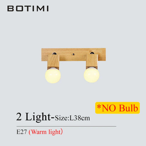 botimi triple applique miroir bois base nordique ajuster hôtel lumières murale - vue 9 sur 10
