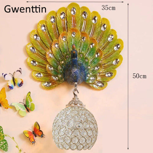 applique murale à led en forme de paon pour décoration moderne - vue 3 sur 7
