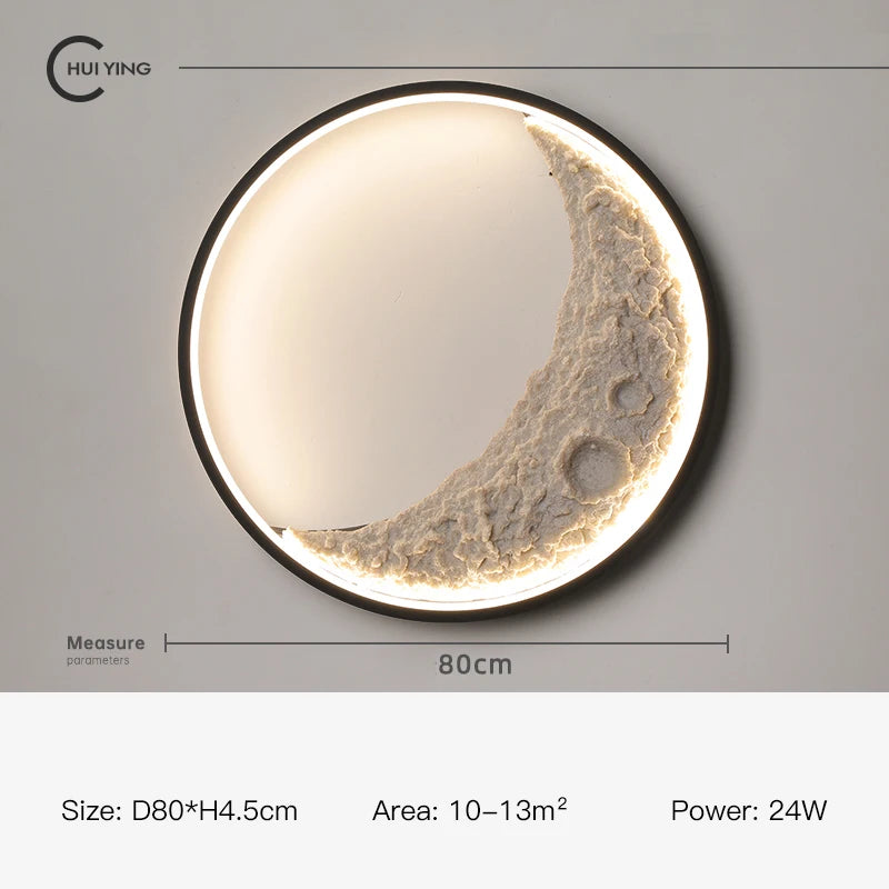applique murale lune à led avec intensité variable décorative - vue 12 sur 15