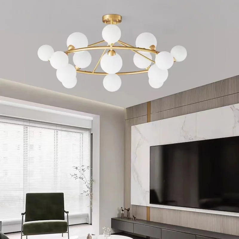 lustre moderne en acrylique et laiton noir doré pour éclairage intérieur - vue 1 sur 12