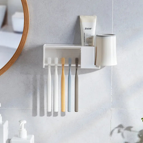 porte-brosse à dents mural et organisateur de salle de bain - vue 5 sur 8