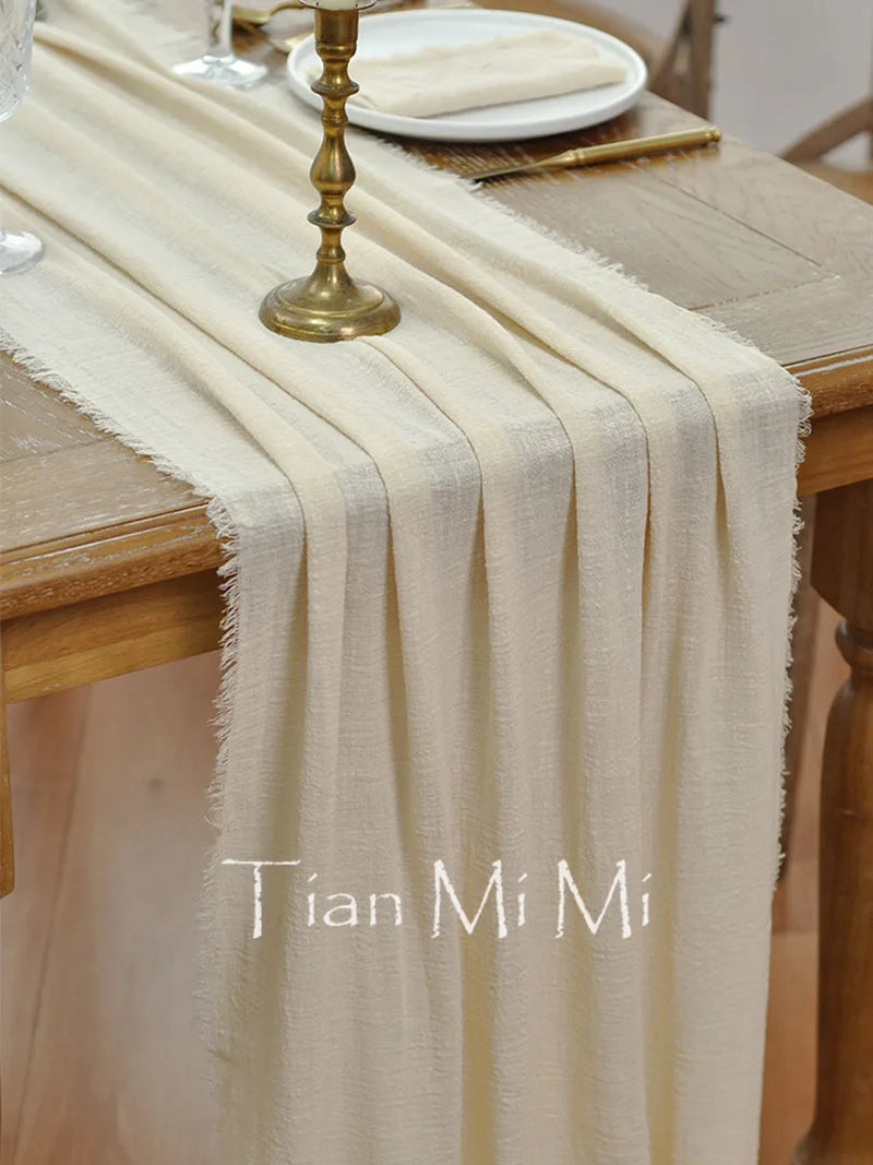 Chemin de table gaze coton bohème mariage fête
