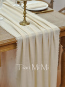 Chemin de table coton gaze style vintage mariage