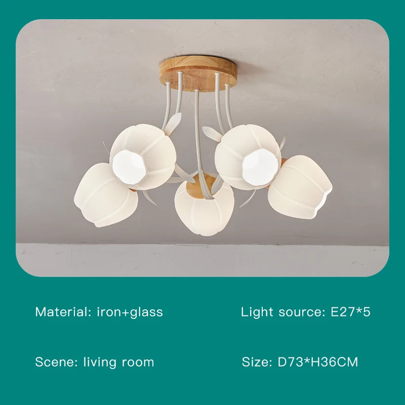 lustre nordique créatif à fleurs pour décoration intérieure - vue 14 sur 24
