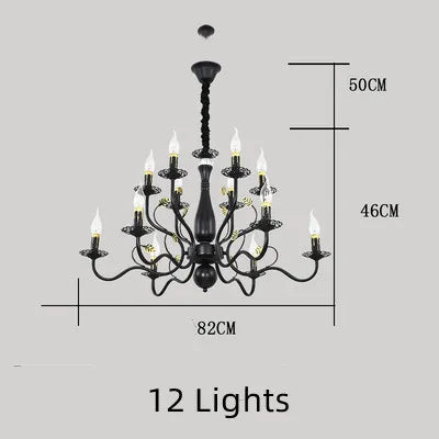 lustre en fer forgé rétro pour intérieur élégant - vue 12 sur 12