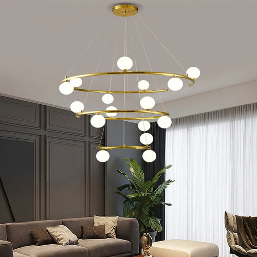 lustre créatif en fer et verre pour décoration élégante - vue 5 sur 16
